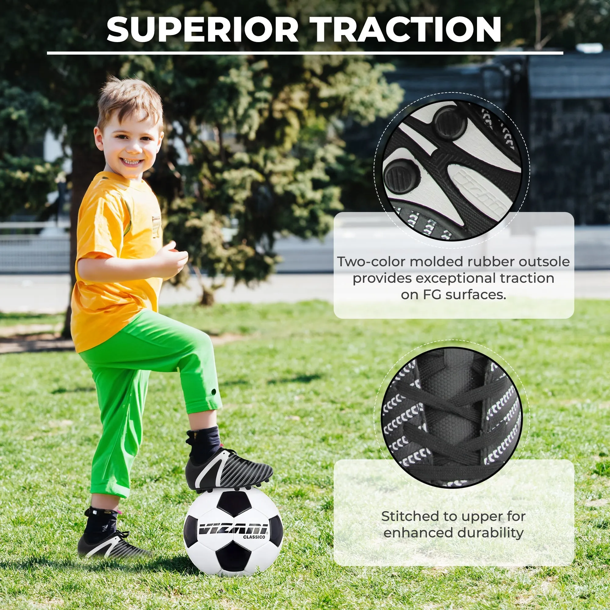 Impact Firm Ground Soccer Shoes -Black/White