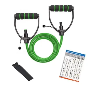 Joyfit Resistance Tube[1 Pc]- with Adjustable knob for Workout with Door Anchor & Workout Chart. Toning Tube for Home Workout, Strength Training, Crossfit, Pilates. Resistance Band for Men and Women