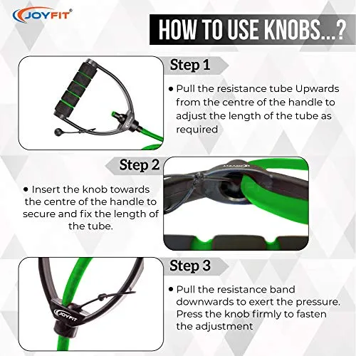 Joyfit Resistance Tube[1 Pc]- with Adjustable knob for Workout with Door Anchor & Workout Chart. Toning Tube for Home Workout, Strength Training, Crossfit, Pilates. Resistance Band for Men and Women