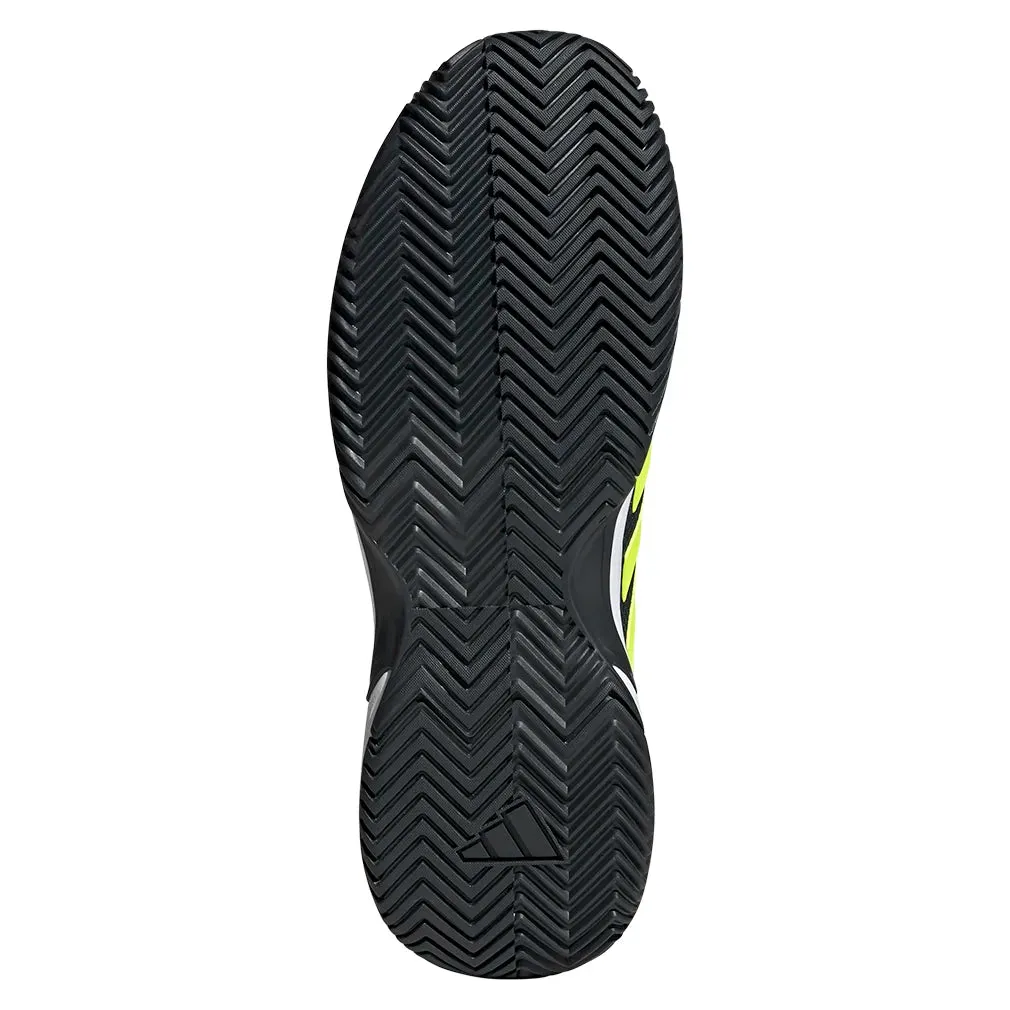 Juniors' GameCourt 2 Tennis Shoes Carbon and Lucid Lemon