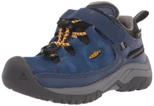 KEEN Targhee Low Height Waterproof Hiking Shoes, Blue Depths/Forest Night, 4 US Unisex Big Kid