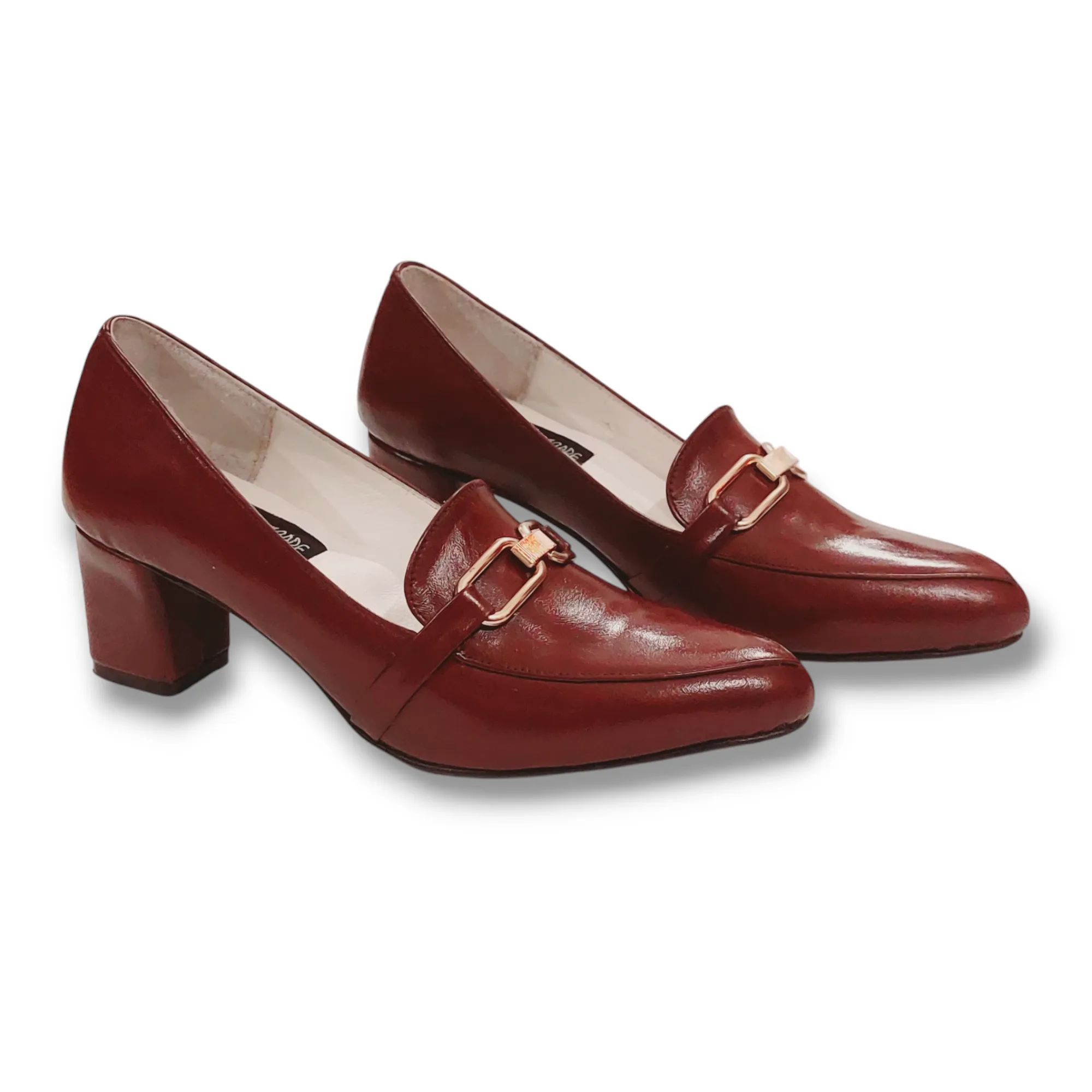 Ladies leather court shoe design LS46