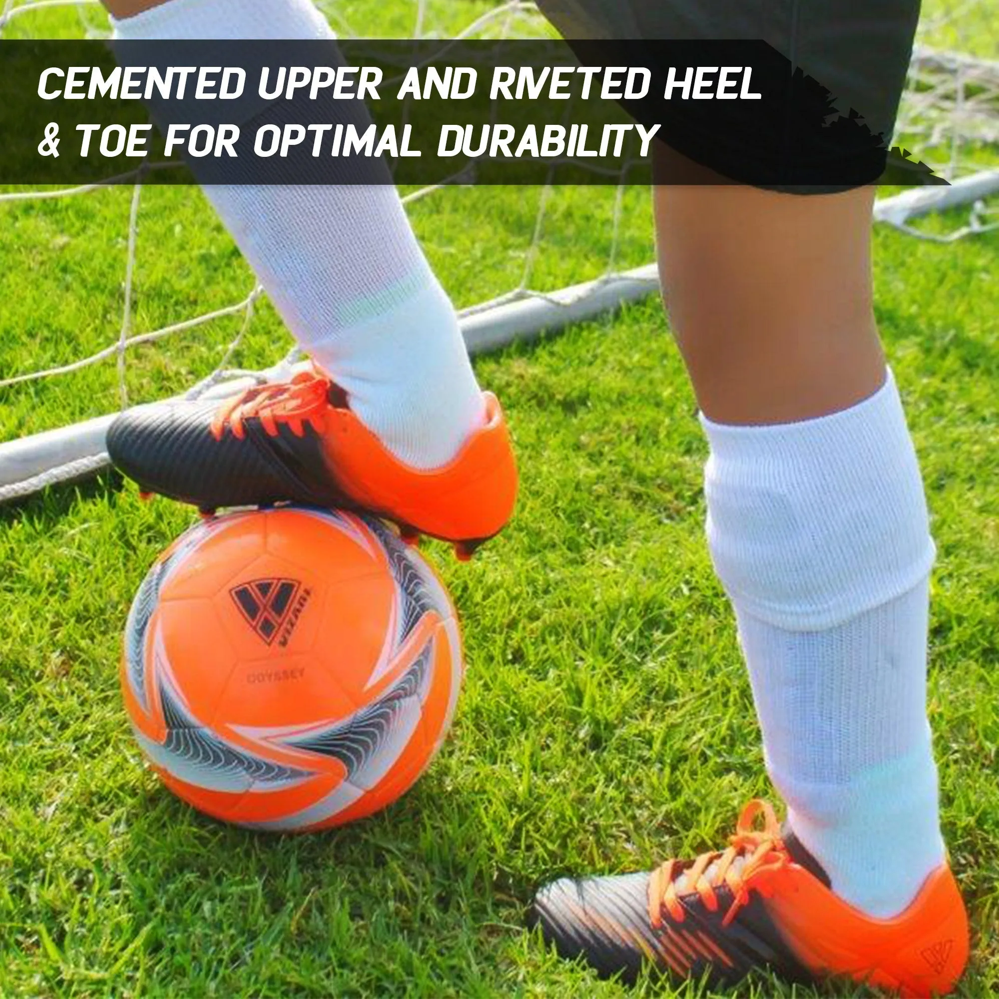 Liga Firm Ground Soccer Shoes-Black/Orange