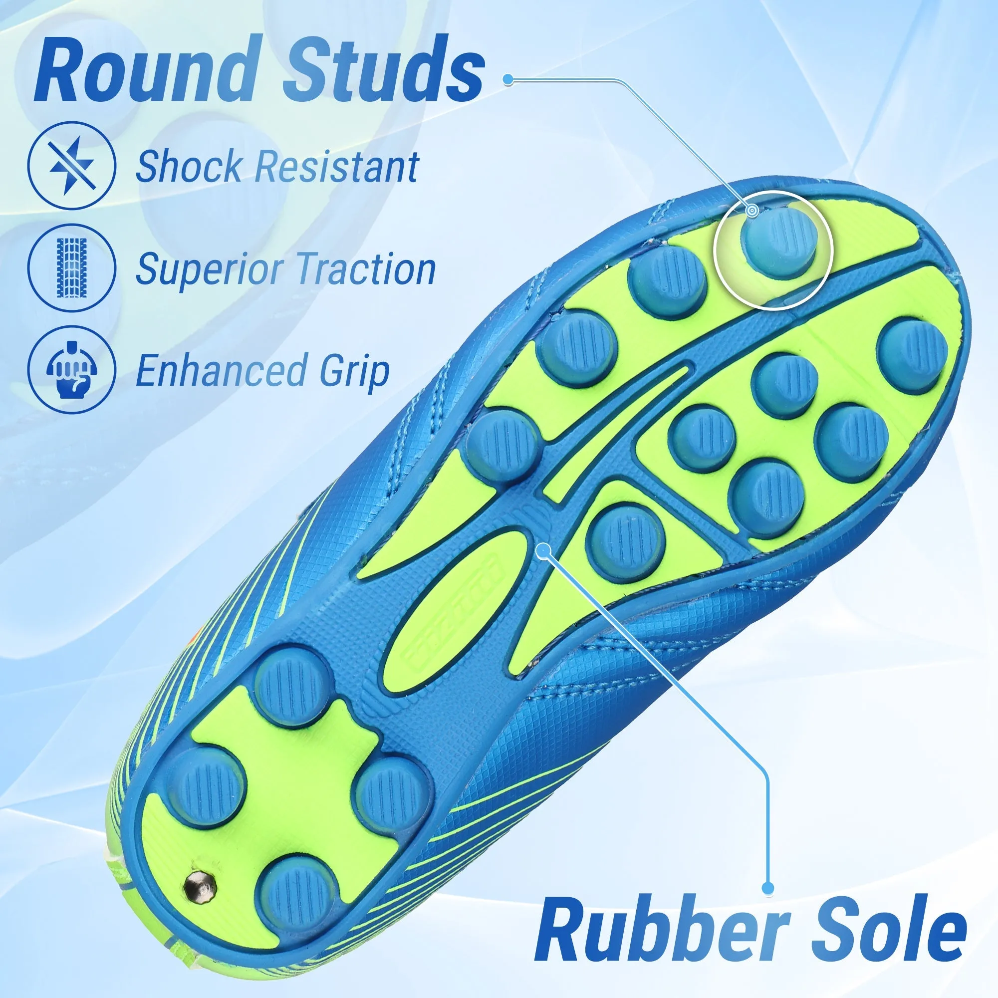 Loma Velcro Firm Ground Soccer Cleats - Blue/Green