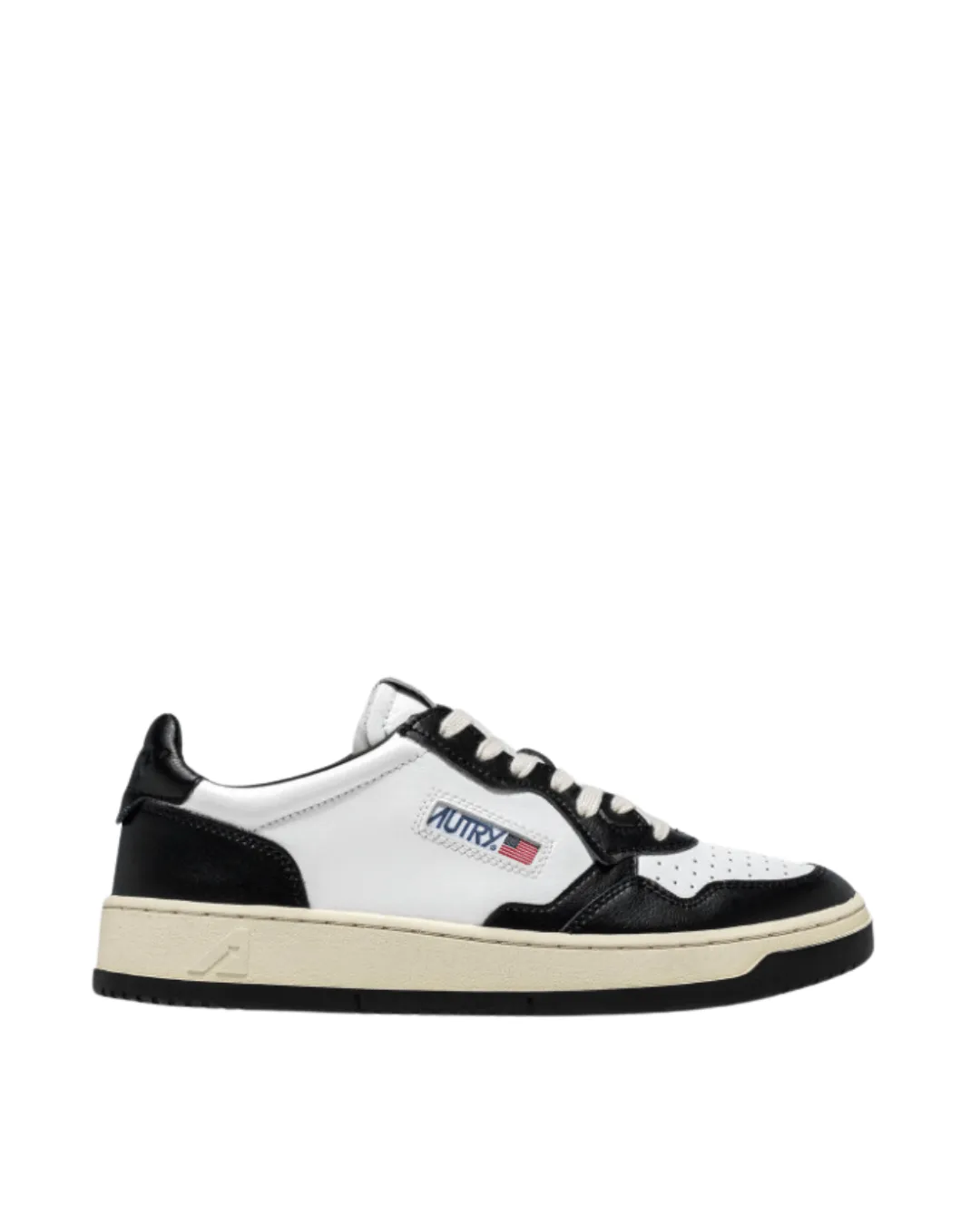 MEDALIST LOW SNEAKERS IN TWO-TONE LEATHER COLOR WHITE AND BLACK