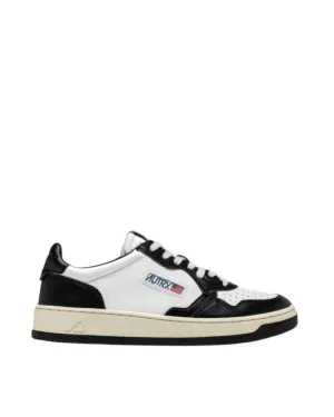 MEDALIST LOW SNEAKERS IN TWO-TONE LEATHER COLOR WHITE AND BLACK