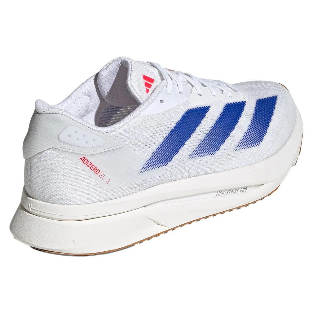 Men`s Adizero SL2 Running Shoes White and Team Royal Blue