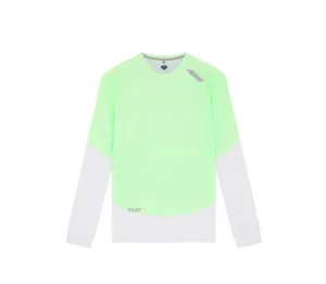 Men's Long Sleeve Printed Tech T | Neon Mint