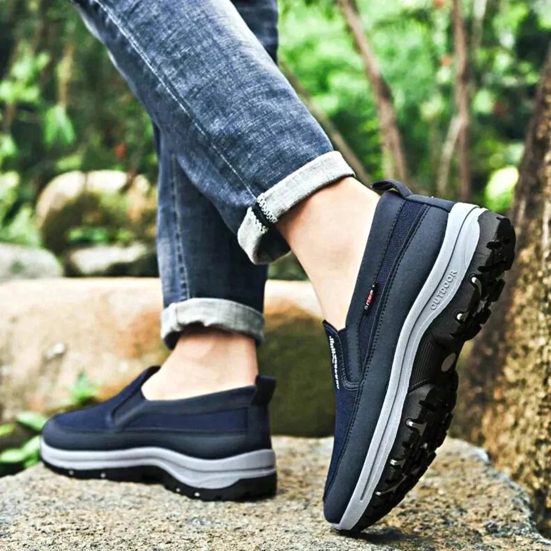 Men's Navy Waterproof Slip-On Walking Shoes - Lightweight & Anti-Slip