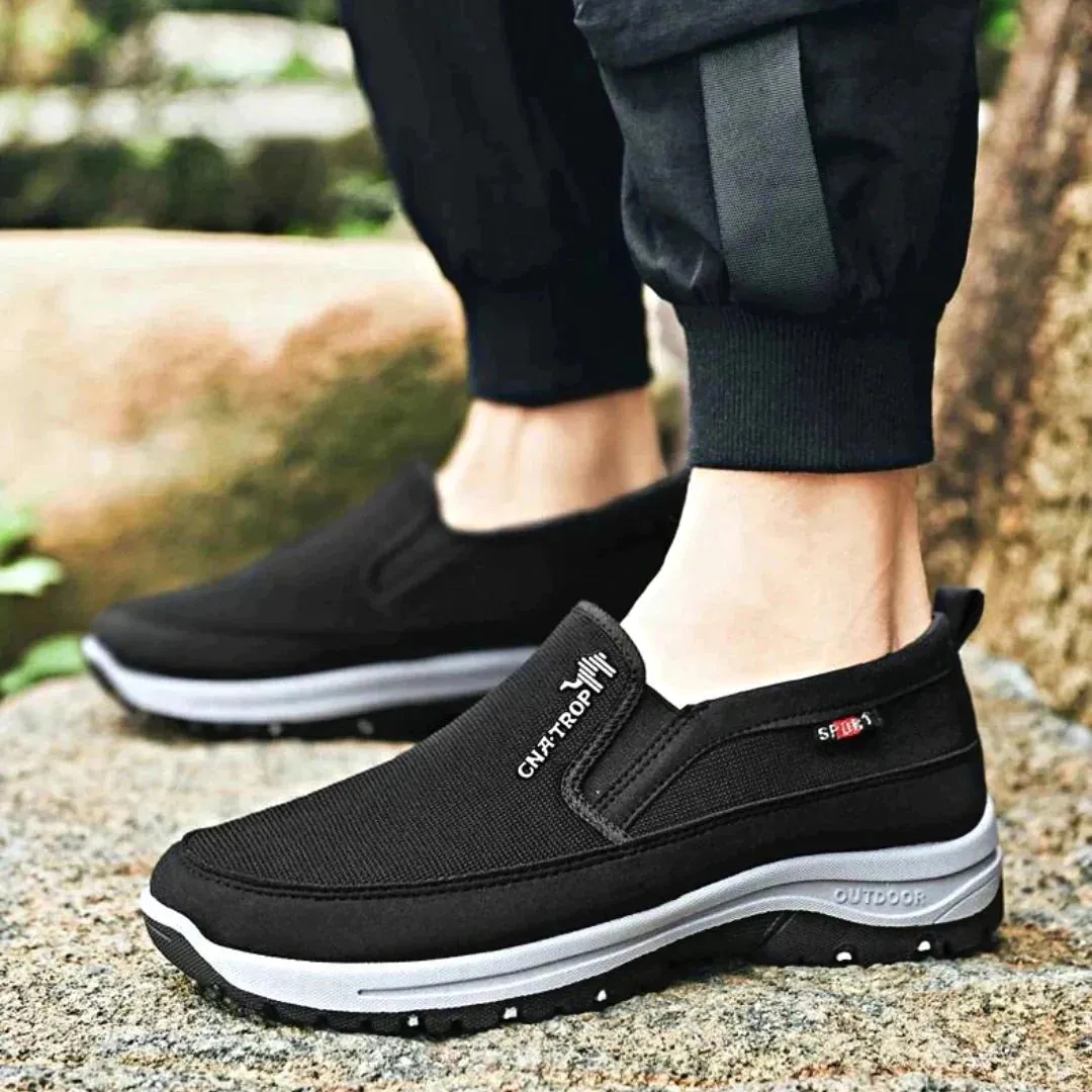 Men's Navy Waterproof Slip-On Walking Shoes - Lightweight & Anti-Slip