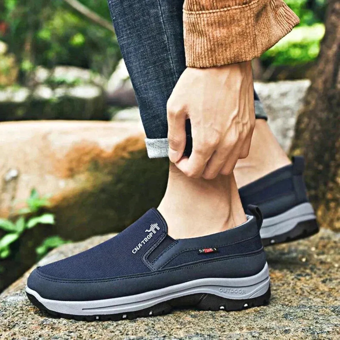 Men's Navy Waterproof Slip-On Walking Shoes - Lightweight & Anti-Slip
