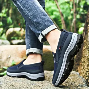 Men's Navy Waterproof Slip-On Walking Shoes - Lightweight & Anti-Slip