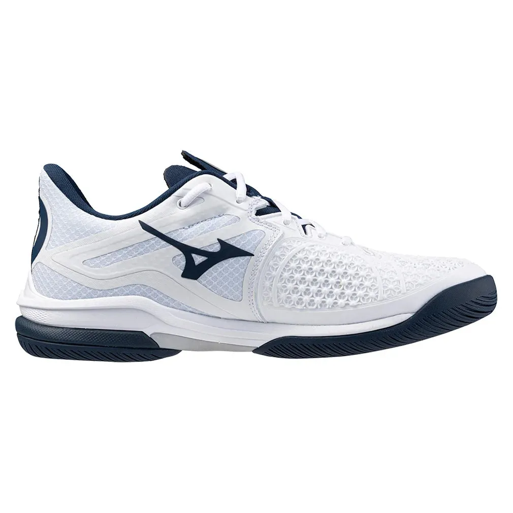 Mens Wave Exceed Tour 6 Clay Tennis Shoes White and Dress Blues
