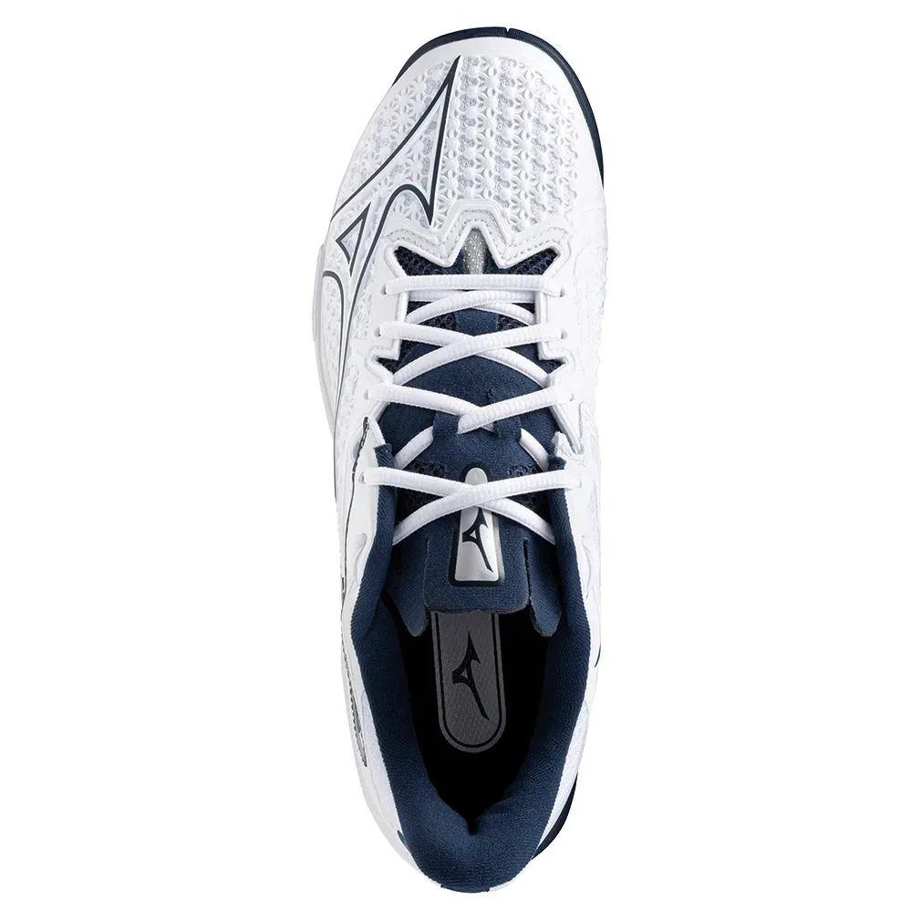 Mens Wave Exceed Tour 6 Clay Tennis Shoes White and Dress Blues
