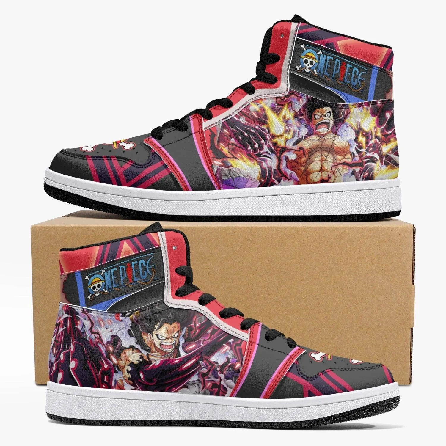 Monkey D. Luffy Gear 4th Snake Man One Piece Mid 1 Basketball Shoes