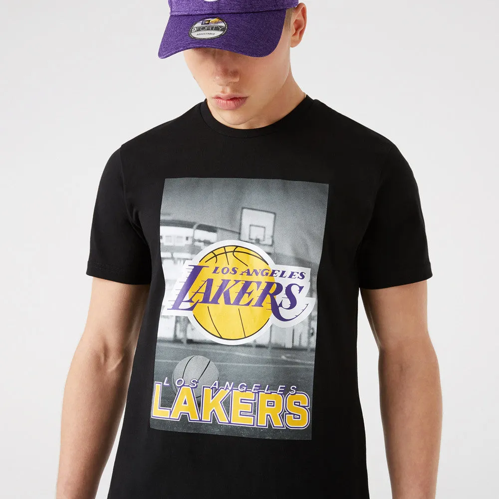 New Era LA Lakers Photographic Black T-Shirt