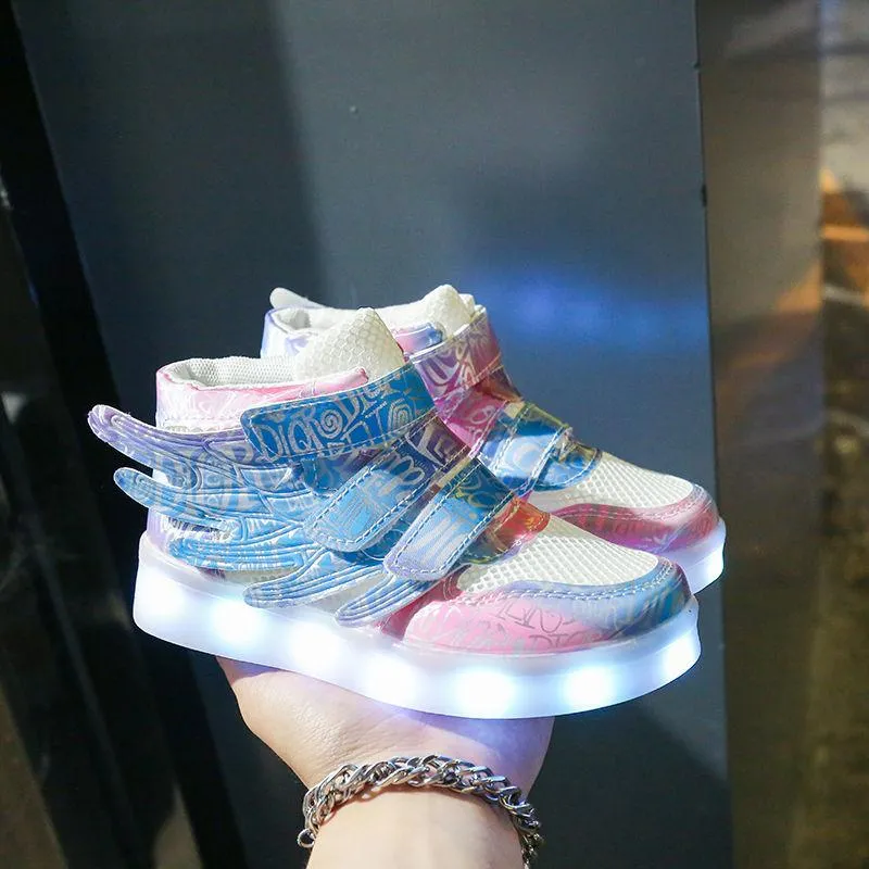 New Kids USB Luminous Sneakers Glowing Children Lights Up Shoes with Led Slippers Girls Illuminated Footwear Boys
