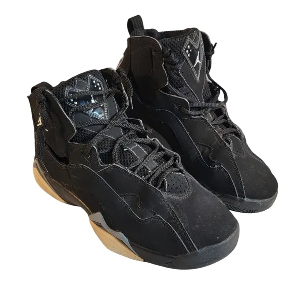 Nike Air Jordan True Flight 343795-010 Black Basketball Shoes Sneakers Boys 7Y