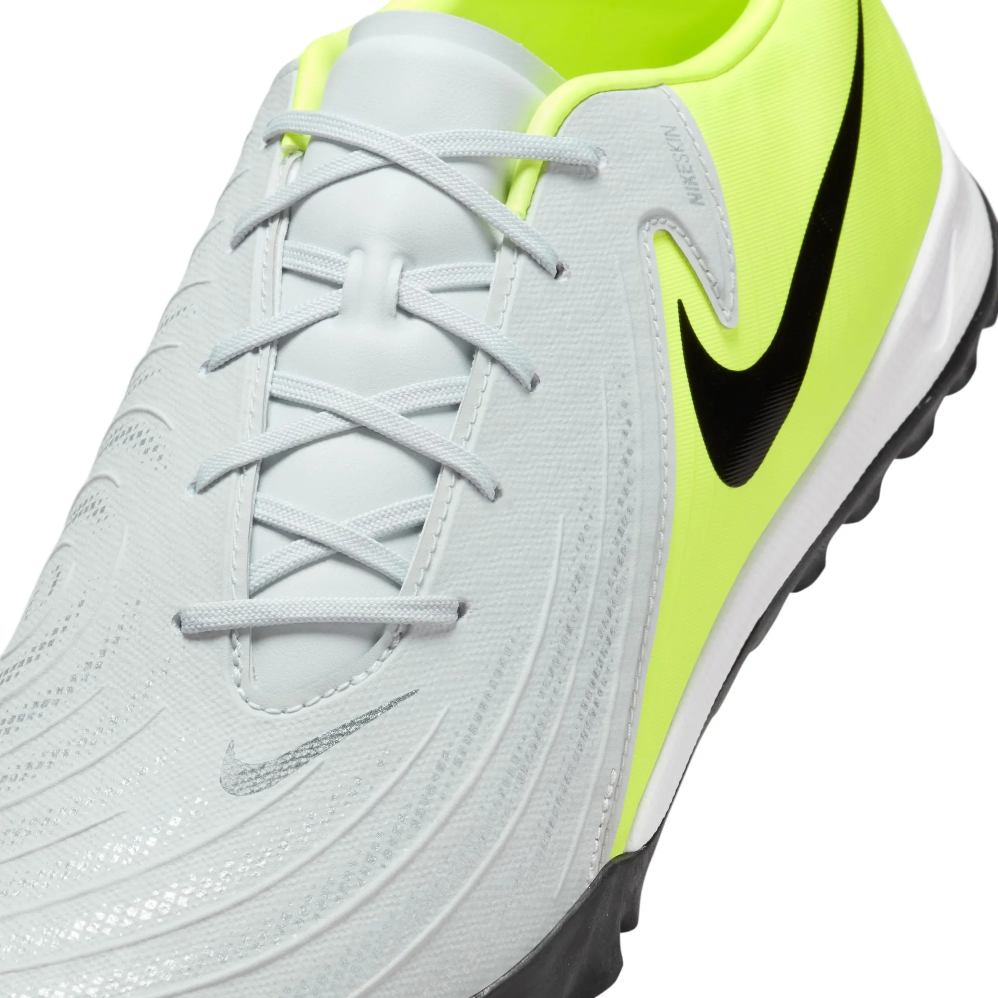 Nike Phantom GX 2 Academy TF Turf Soccer Shoes - Metallic Silver/Black/Volt