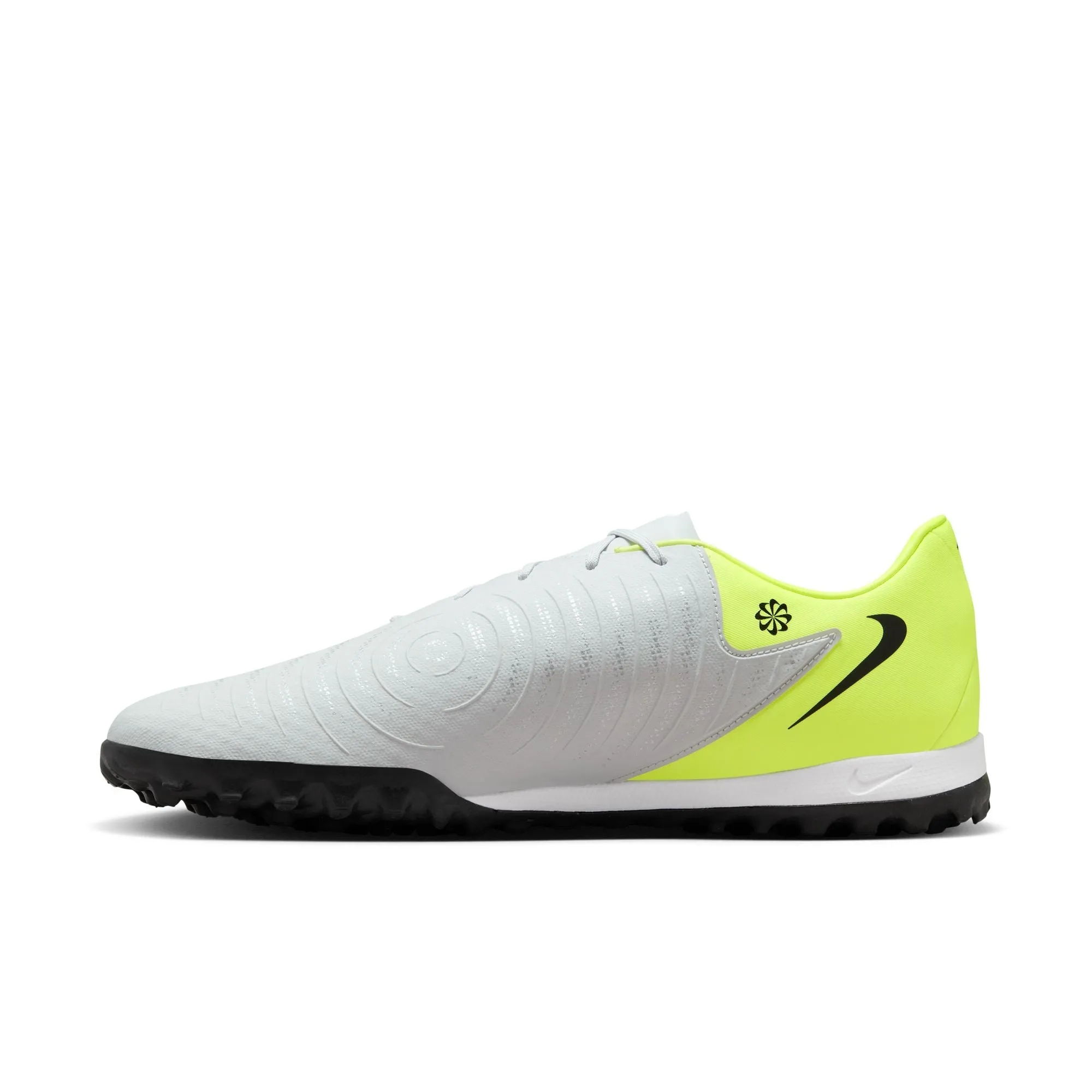 Nike Phantom GX 2 Academy TF Turf Soccer Shoes - Metallic Silver/Black/Volt