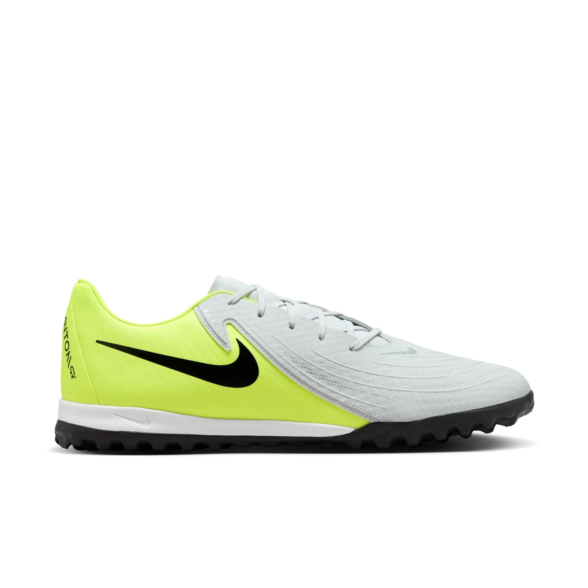 Nike Phantom GX 2 Academy TF Turf Soccer Shoes - Metallic Silver/Black/Volt