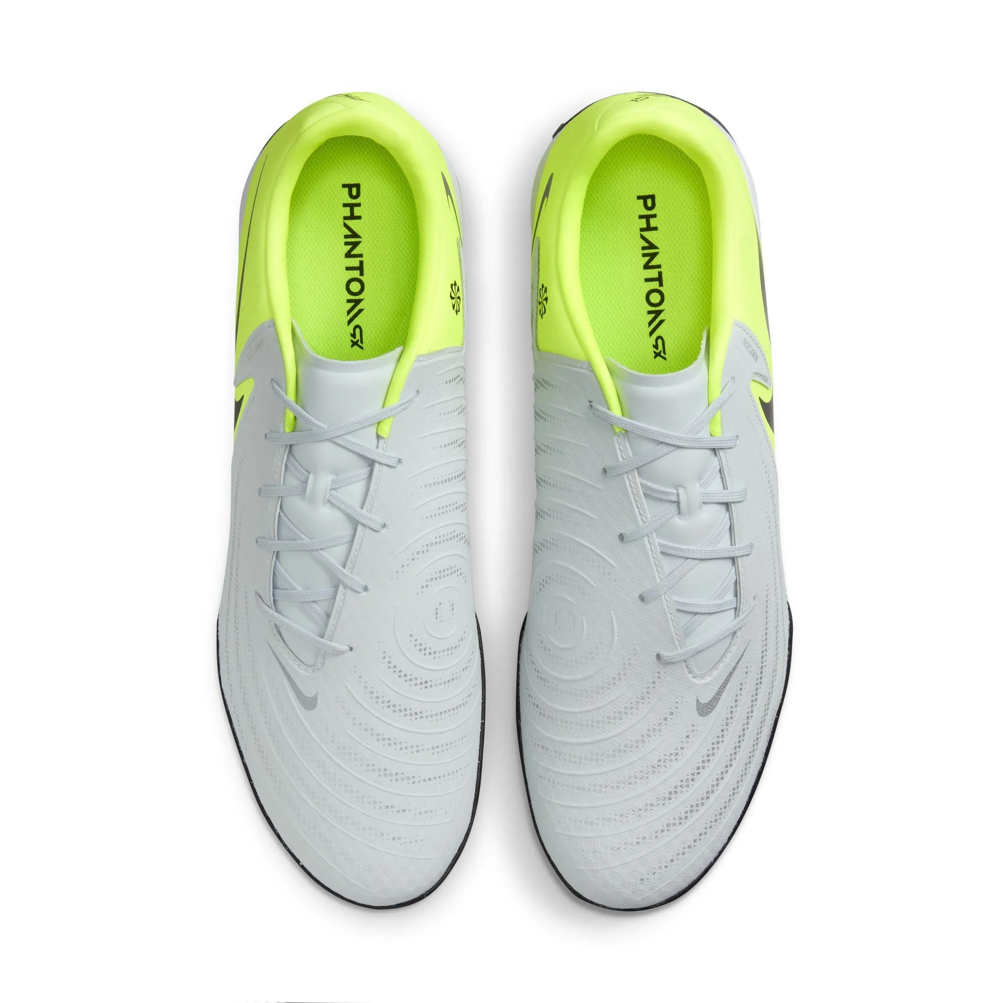 Nike Phantom GX 2 Academy TF Turf Soccer Shoes - Metallic Silver/Black/Volt