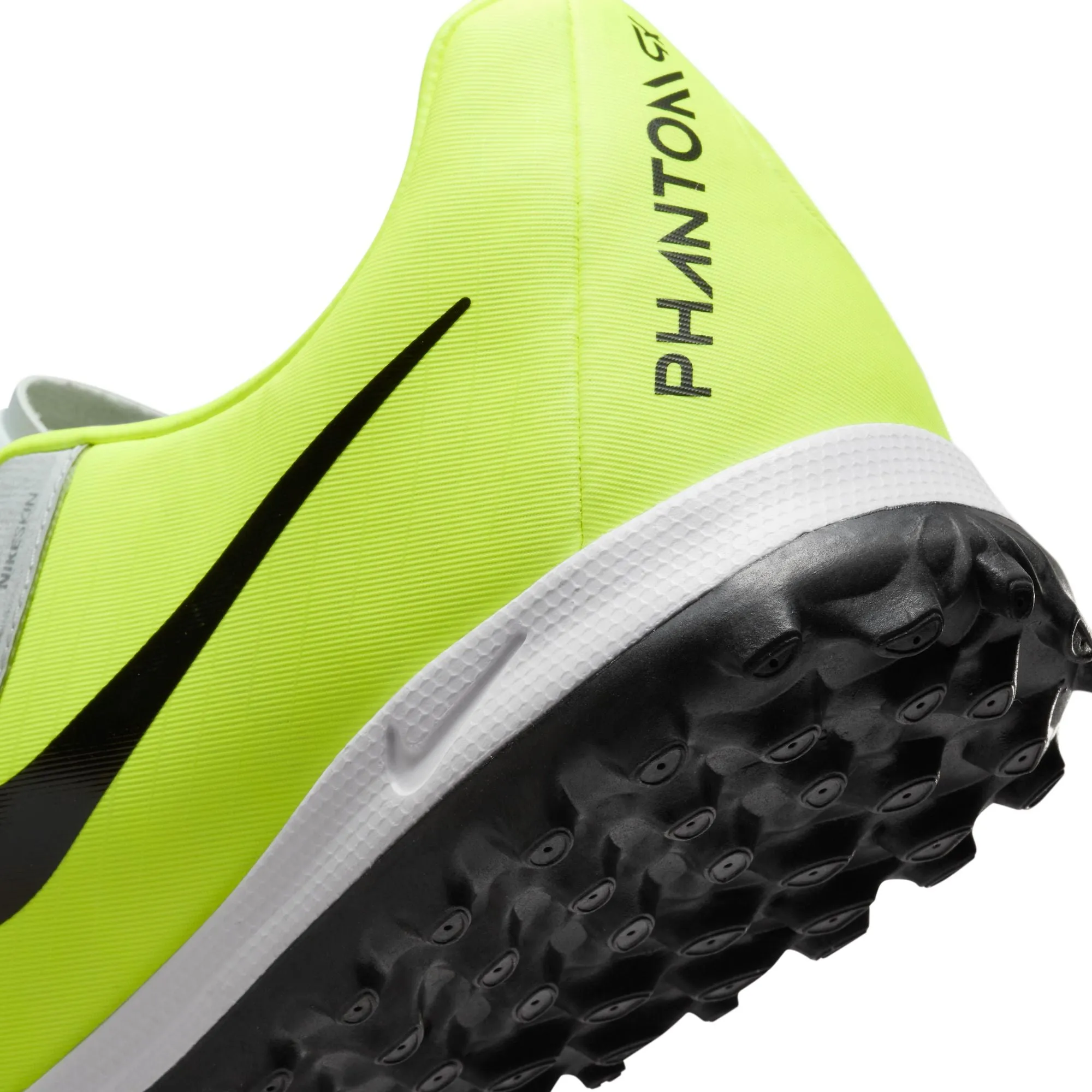 Nike Phantom GX 2 Academy TF Turf Soccer Shoes - Metallic Silver/Black/Volt