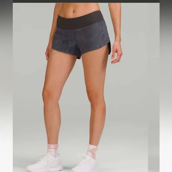 NWT New LULULEMON Speed Up Low Rise Shorts Diamond Dye Pitch Grey Tie Dye 10
