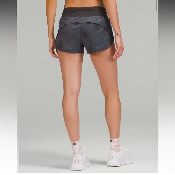NWT New LULULEMON Speed Up Low Rise Shorts Diamond Dye Pitch Grey Tie Dye 10