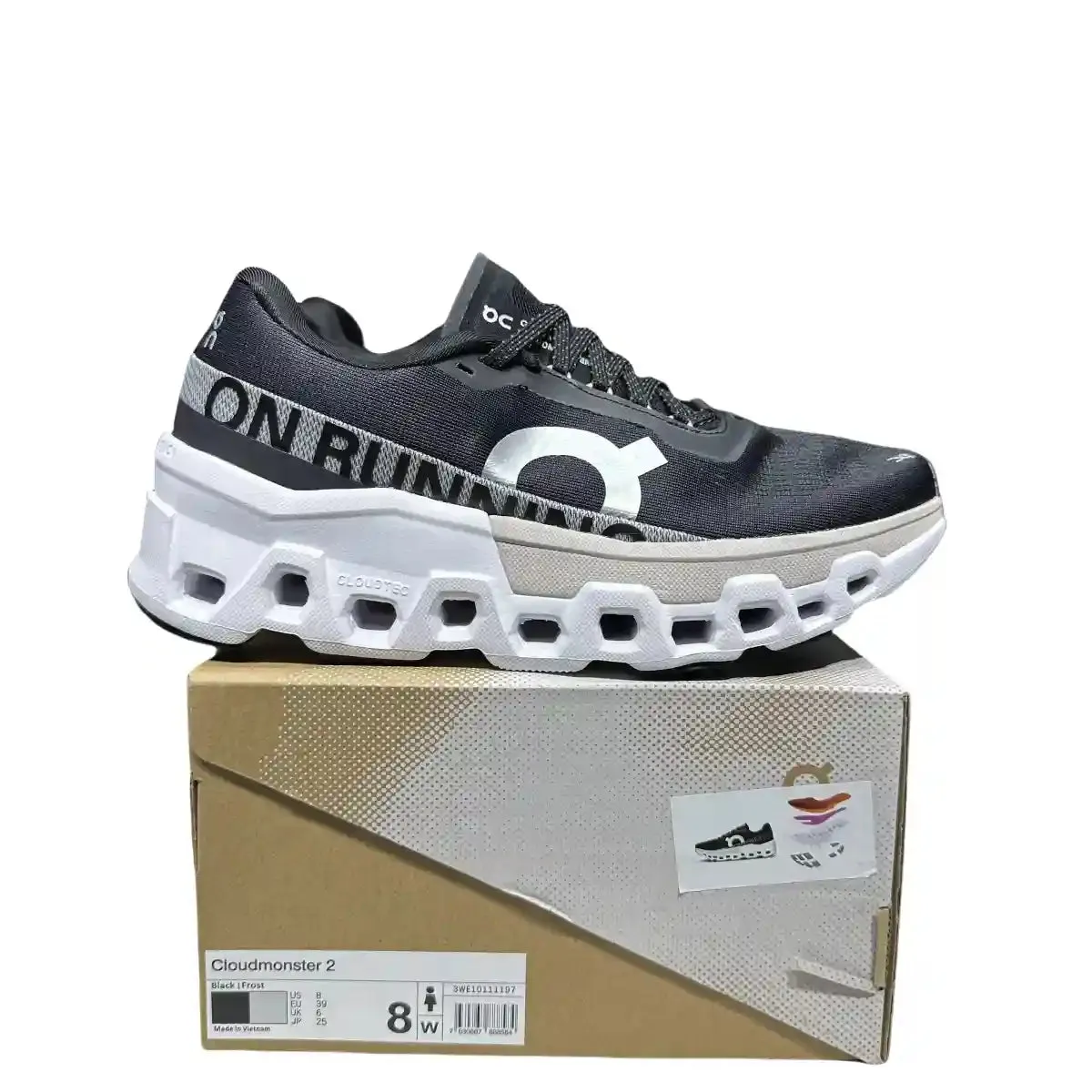 On Cloudmonster 2 Women's   Black/Mist White