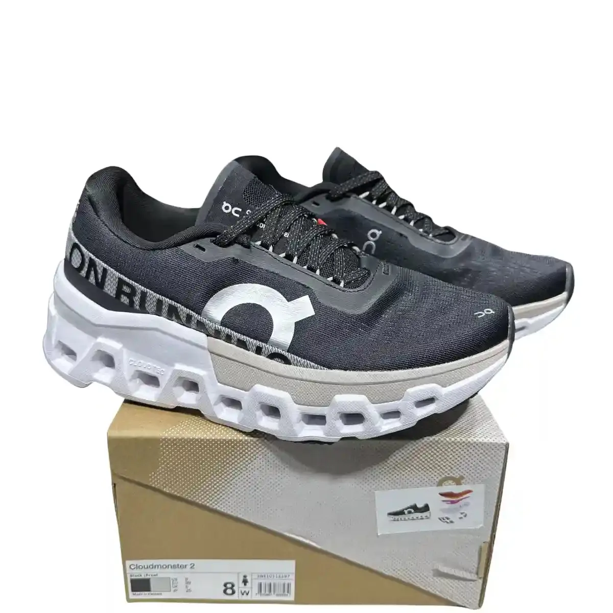 On Cloudmonster 2 Women's   Black/Mist White