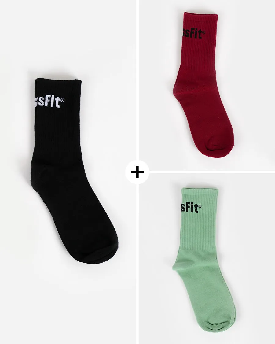 Pack CrossFit® Socks x3 - Mid-height unisex socks