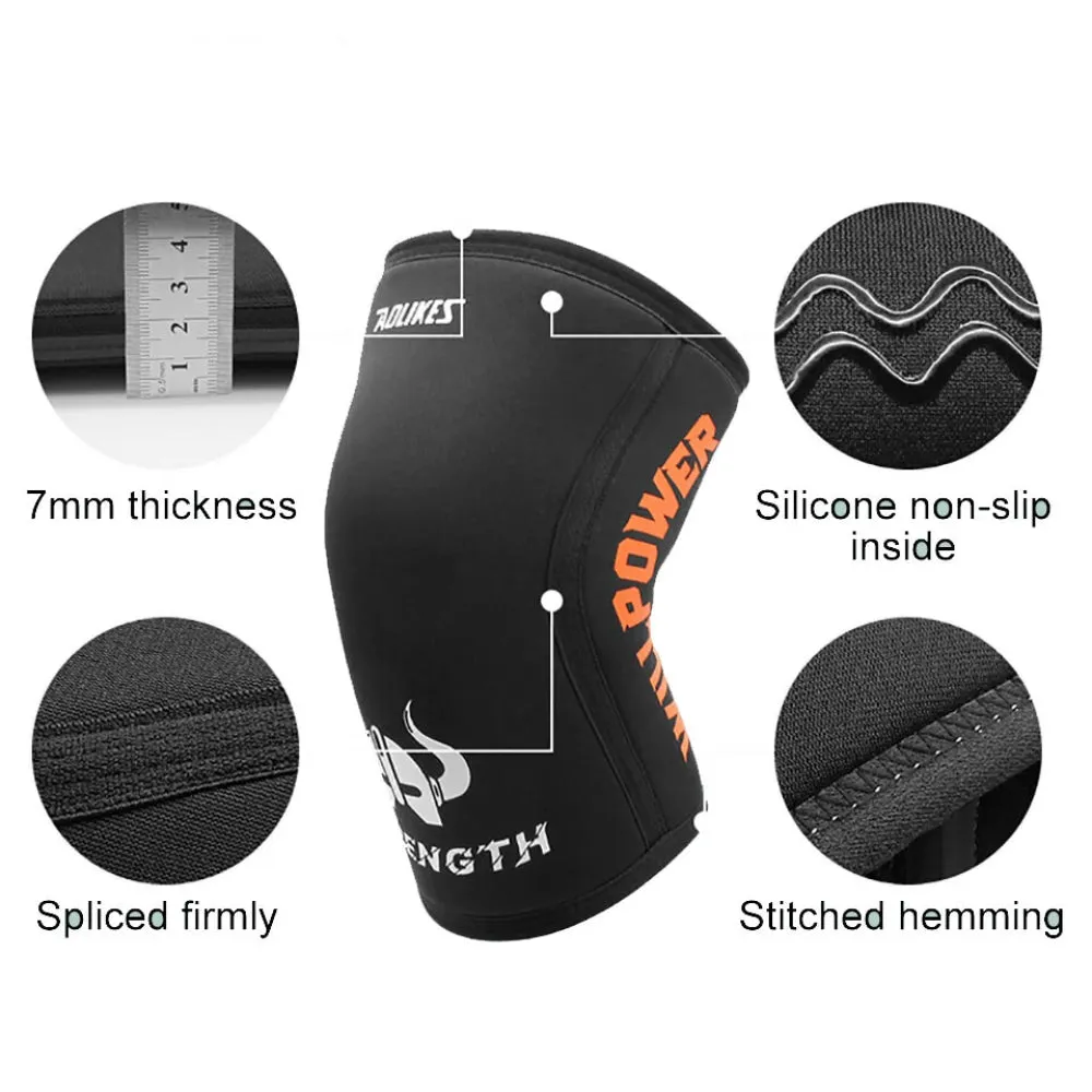 Pair of 7Mm Neoprene Knee Pads For Weightlifting & Crossfit Compression Support For Men & Women