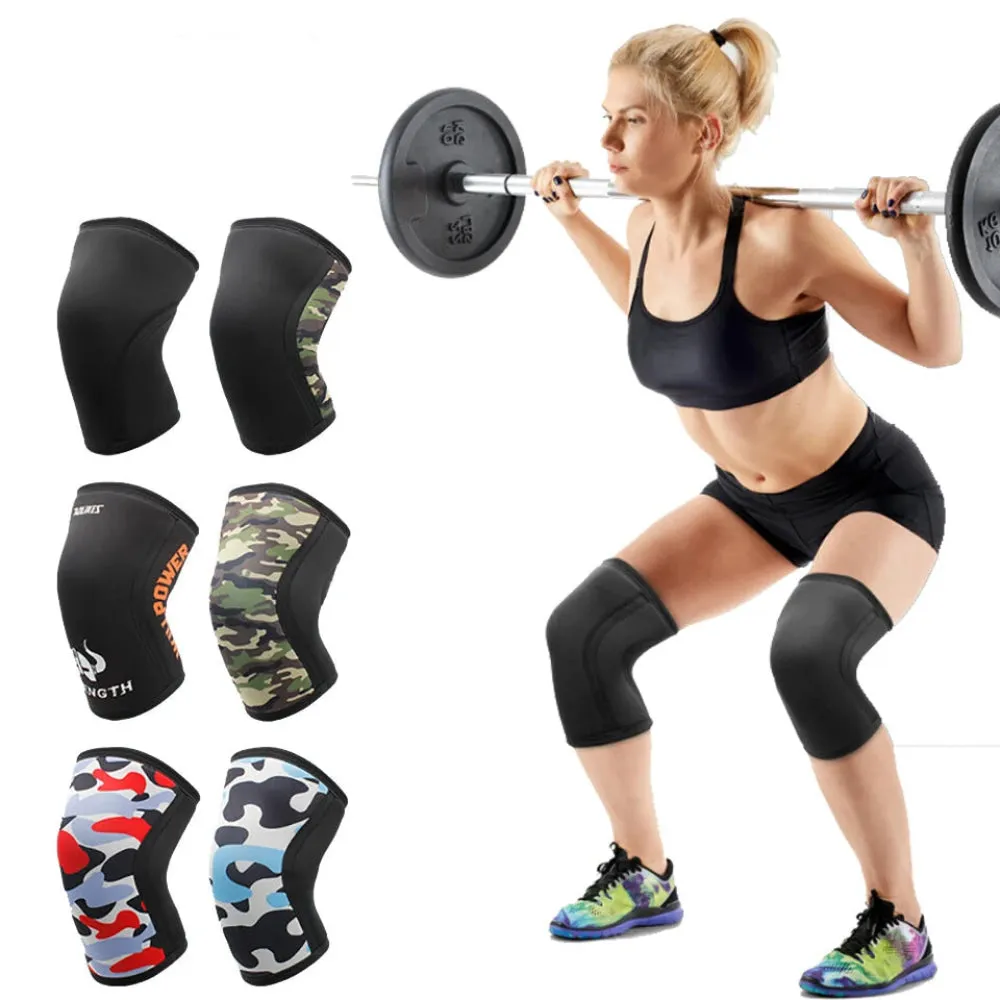 Pair of 7Mm Neoprene Knee Pads For Weightlifting & Crossfit Compression Support For Men & Women