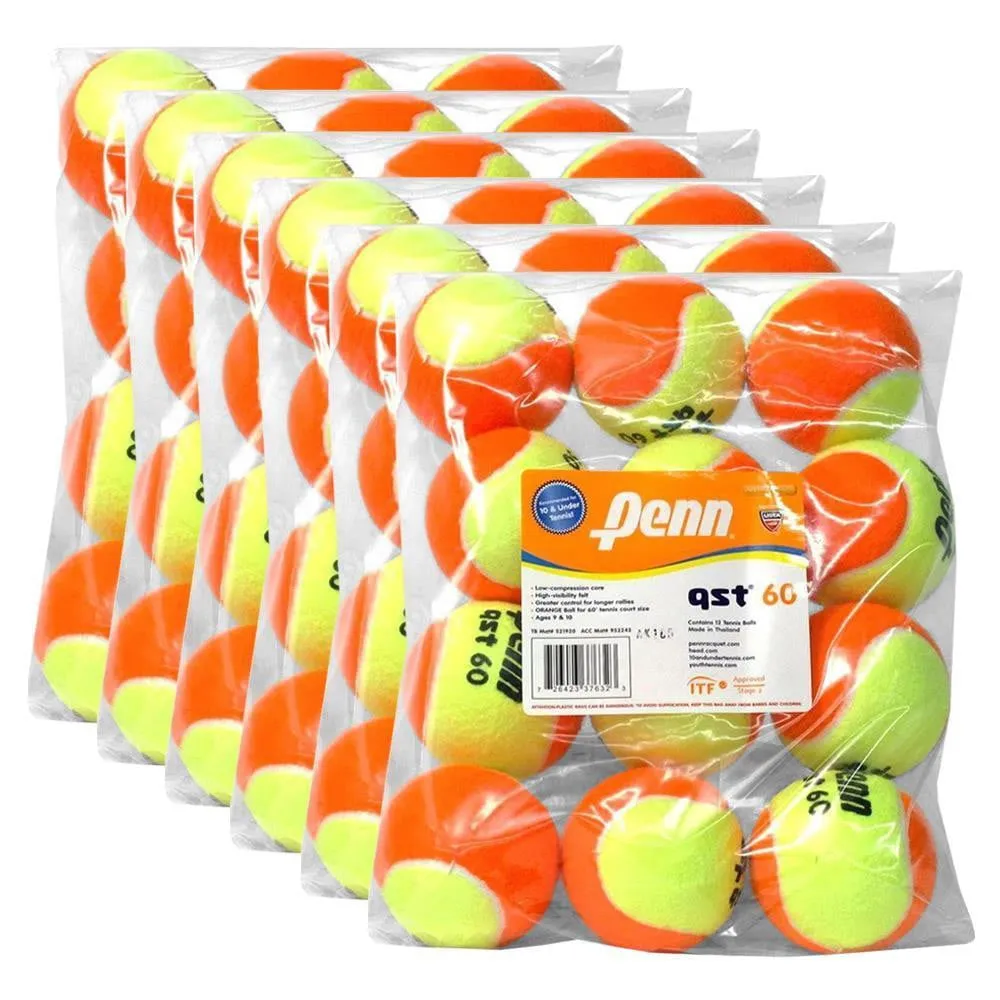 Penn QST 60 Orange/Yellow Felt Ball - 72 Ball Case