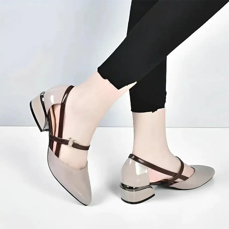 Pointed-toe low-cut high heels
