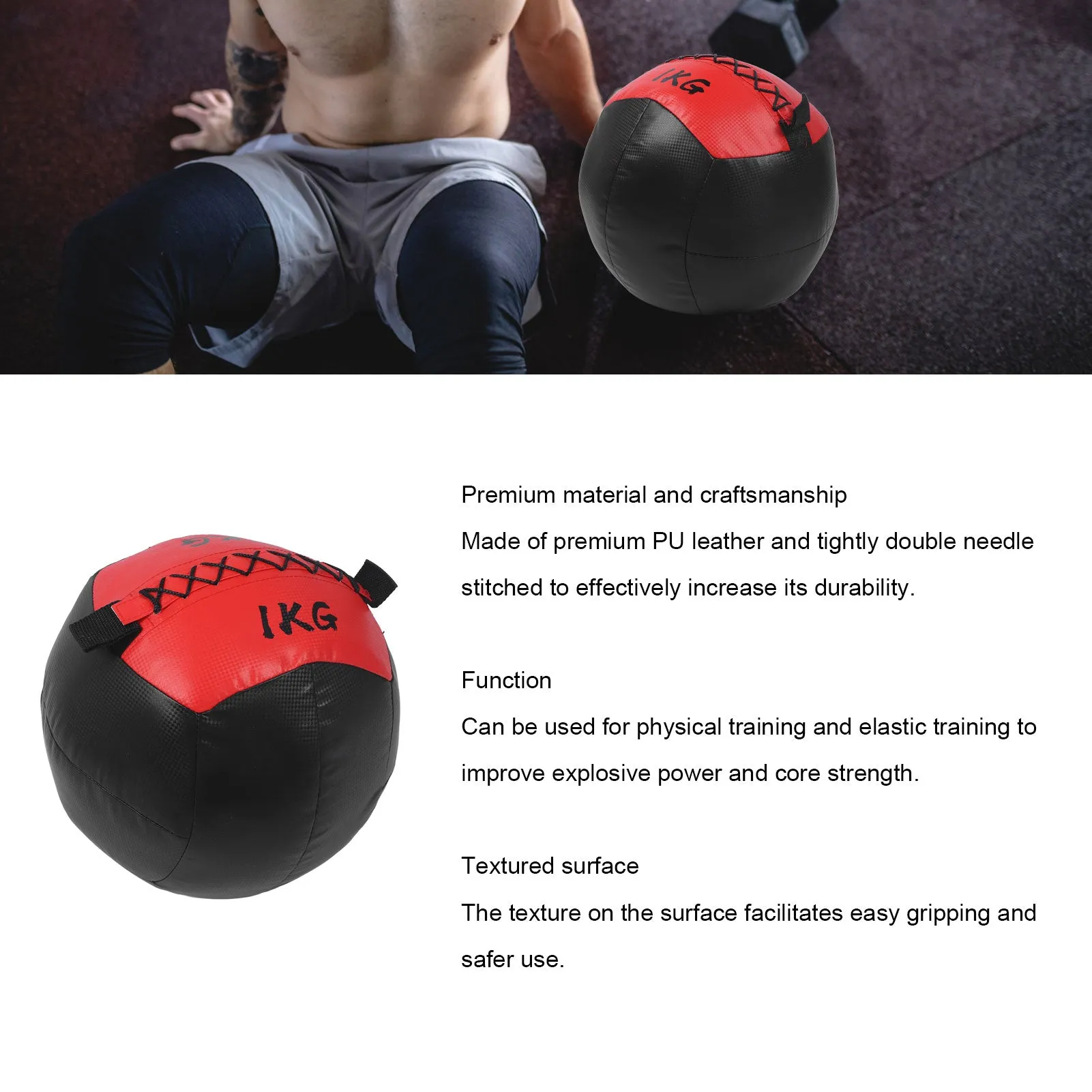 Premium Adjustable Medicine Wall Ball – Empty 2-12kg Core Training Ball for CrossFit, Gym, Strength, and Balance Exercises, Ideal for Throwing and Bouncing Workouts, Fillable with Sand or Fabrics