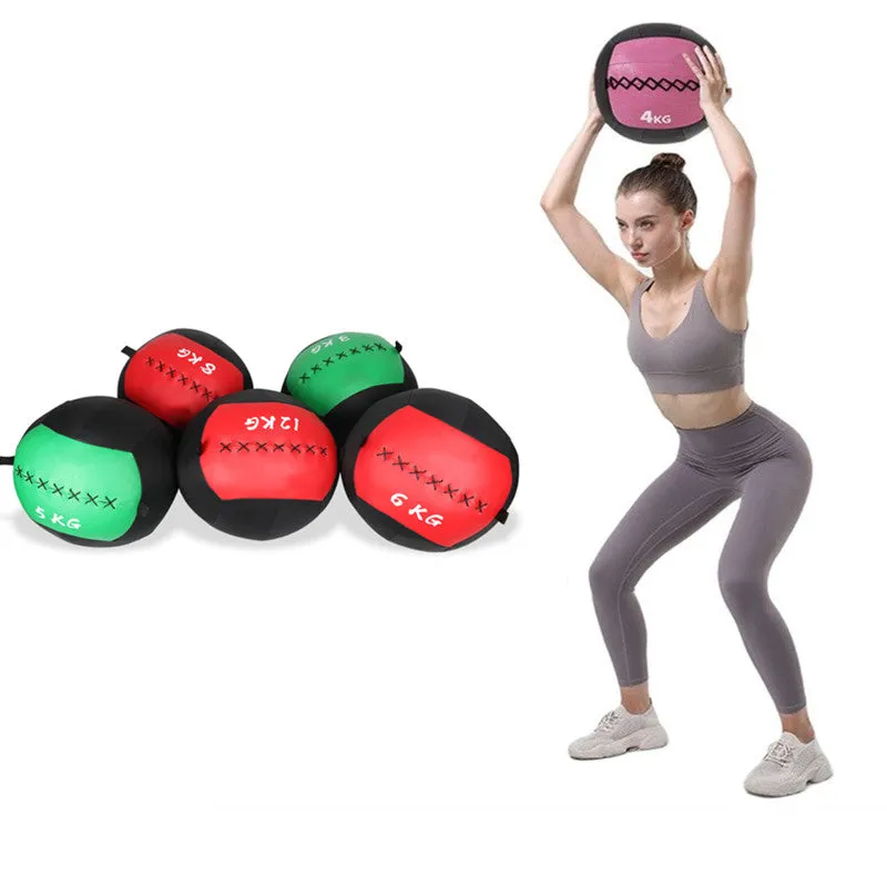 Premium Adjustable Medicine Wall Ball – Empty 2-12kg Core Training Ball for CrossFit, Gym, Strength, and Balance Exercises, Ideal for Throwing and Bouncing Workouts, Fillable with Sand or Fabrics