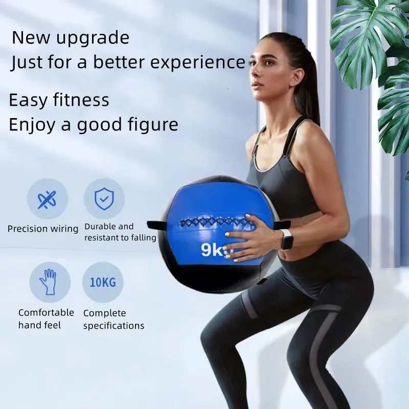 Premium Adjustable Medicine Wall Ball – Empty 2-12kg Core Training Ball for CrossFit, Gym, Strength, and Balance Exercises, Ideal for Throwing and Bouncing Workouts, Fillable with Sand or Fabrics