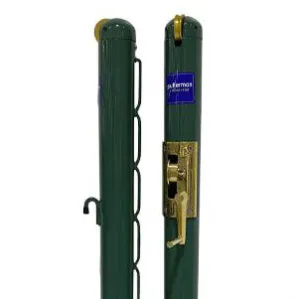 Premium Permanent 2 7/8 Inch Pickleball Net Posts with Internal Winder (Green)