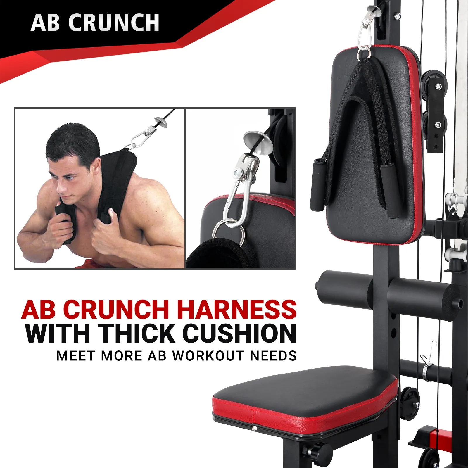Pull-Down & LAT Row Cable Machine w/ Flip-up Footplate & Plates Storage Post