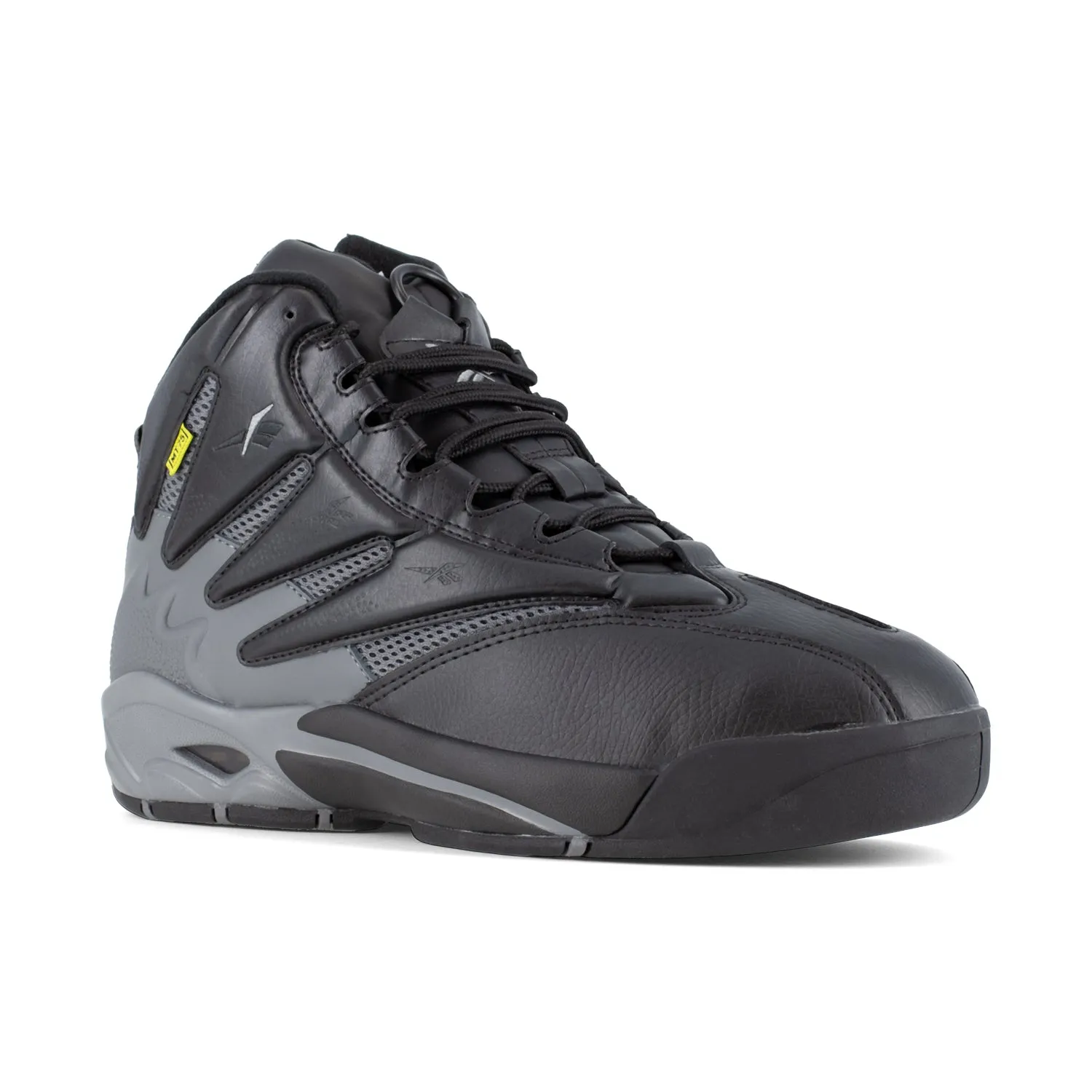 Reebok Mens The Blast Black/Dark Gray Leather MetGuard Work Shoes 13 W