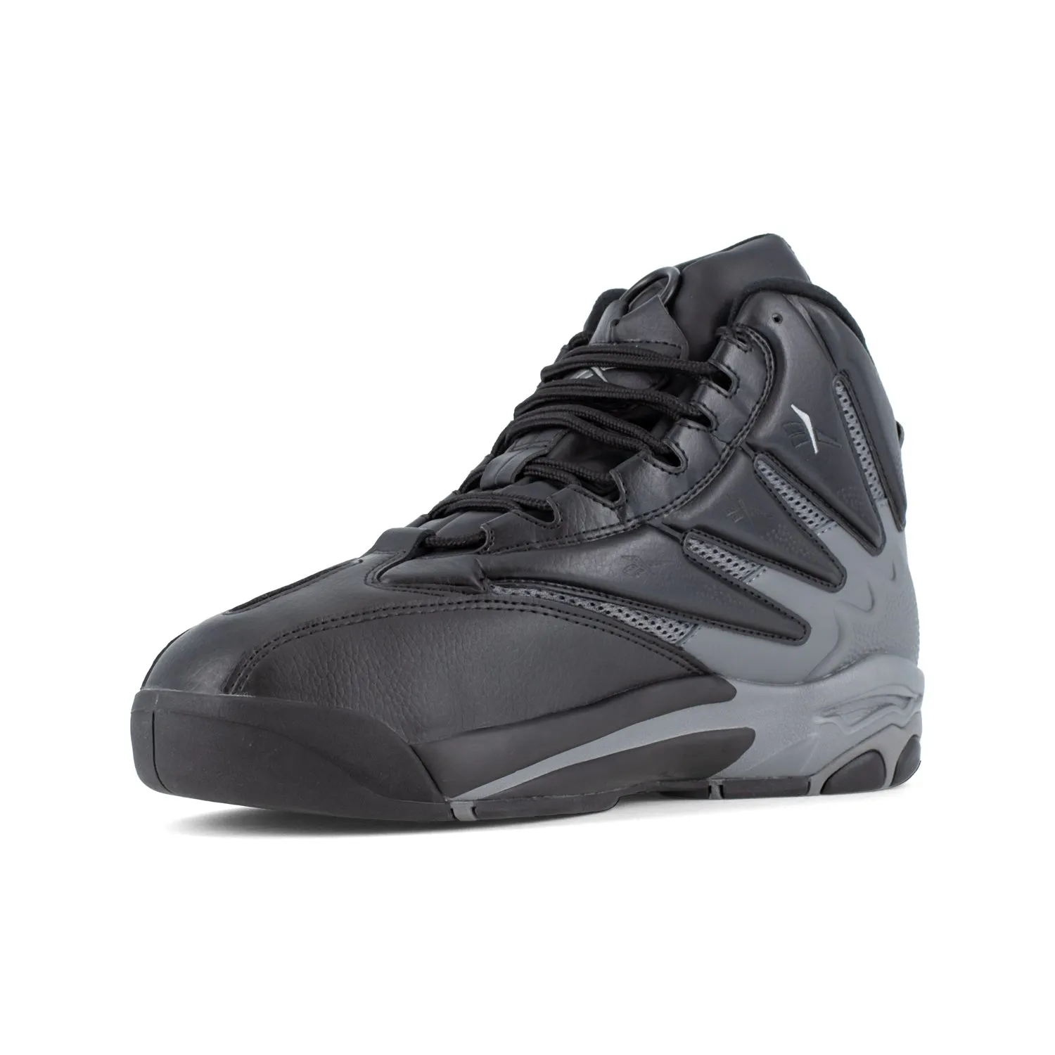 Reebok Mens The Blast Black/Dark Gray Leather MetGuard Work Shoes 13 W