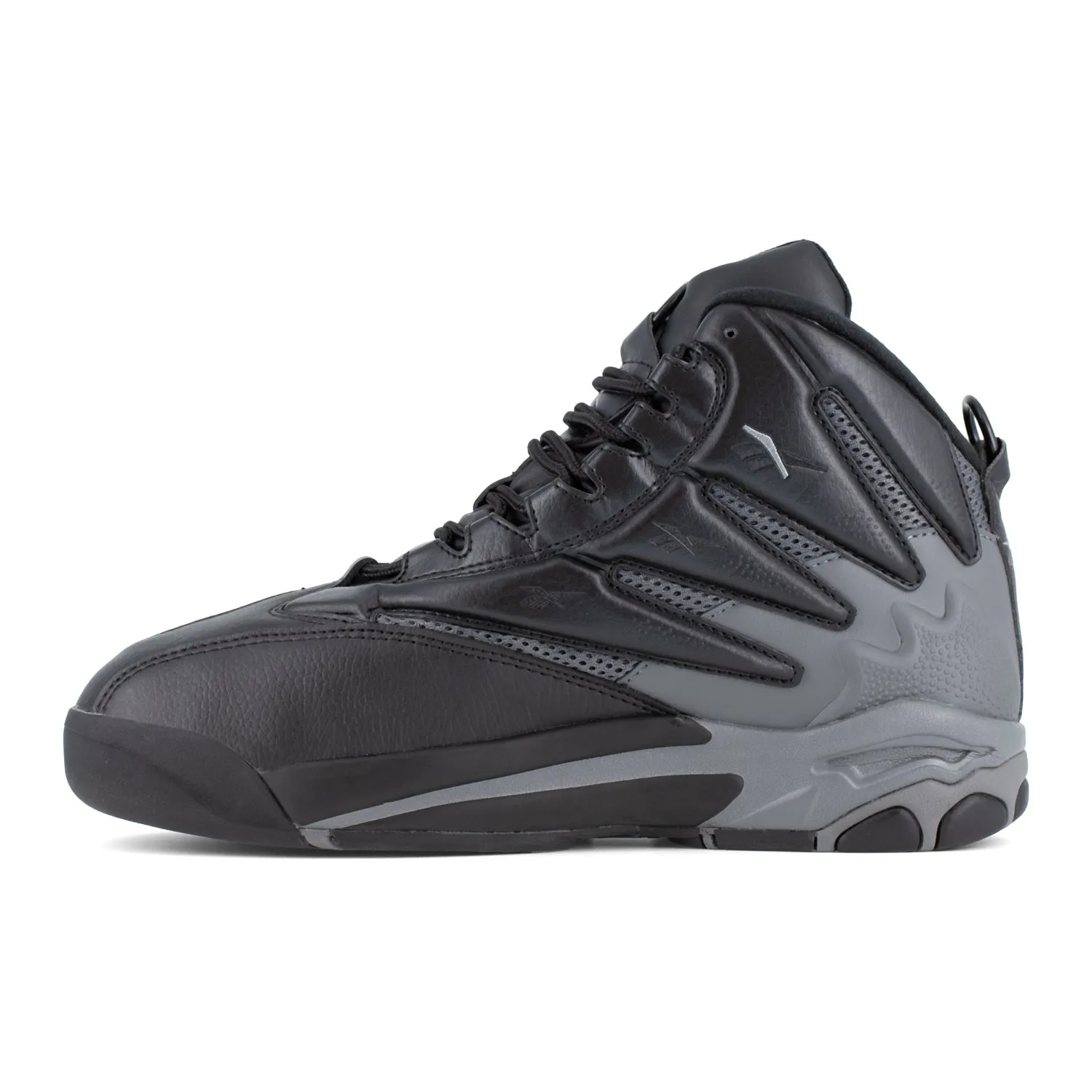 Reebok Mens The Blast Black/Dark Gray Leather MetGuard Work Shoes 13 W