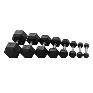 Rubber Hex Dumbbells  3lbs - 80lbs
