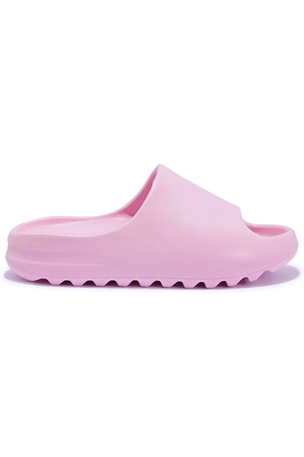 Rubber Ribbed Sole Sliders In Lilac