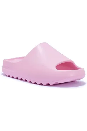 Rubber Ribbed Sole Sliders In Lilac