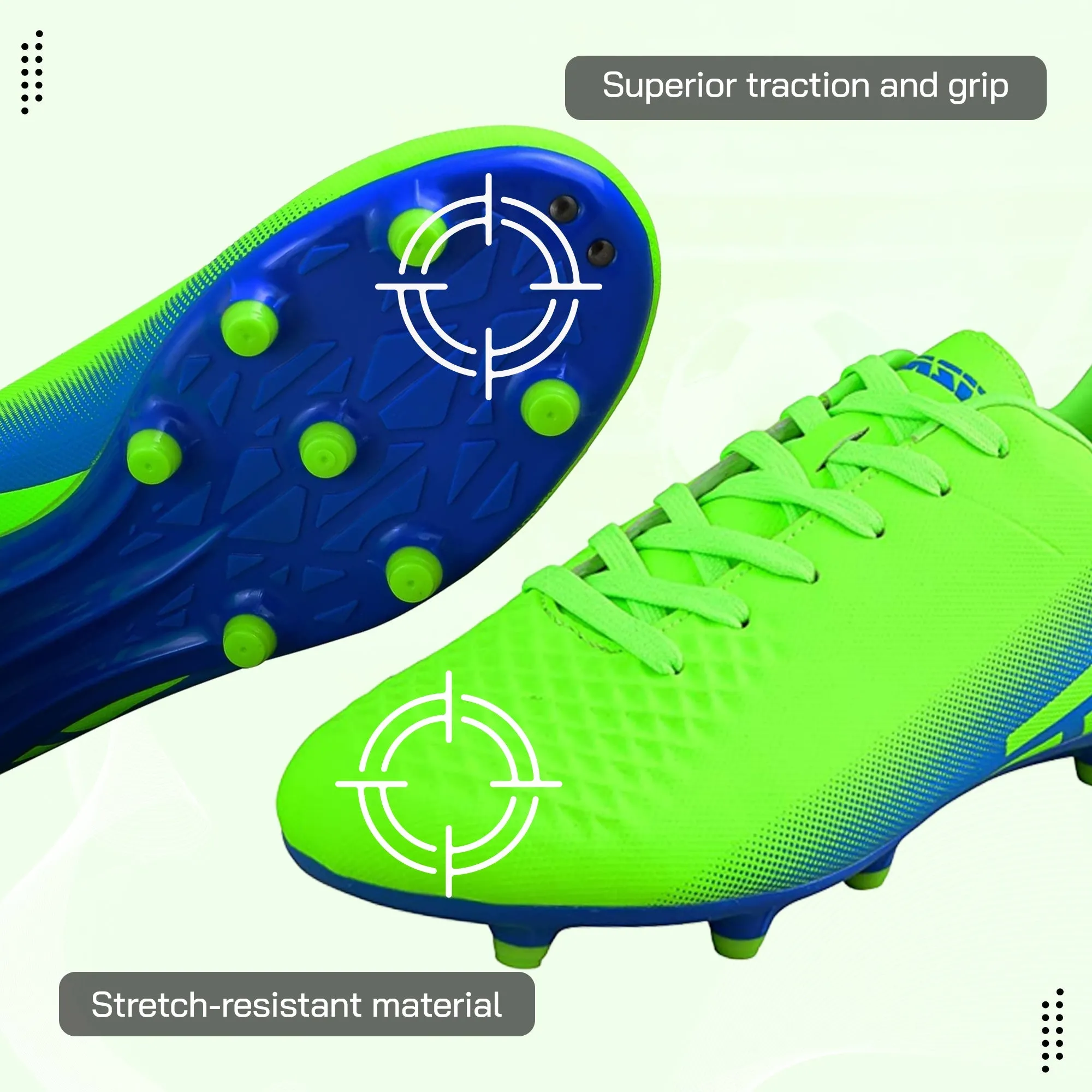 Santos Firm Ground Soccer Shoes - Green/Blue