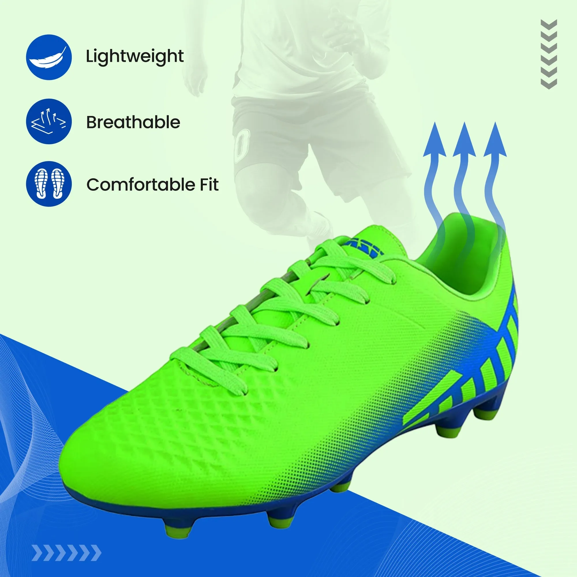 Santos Firm Ground Soccer Shoes - Green/Blue