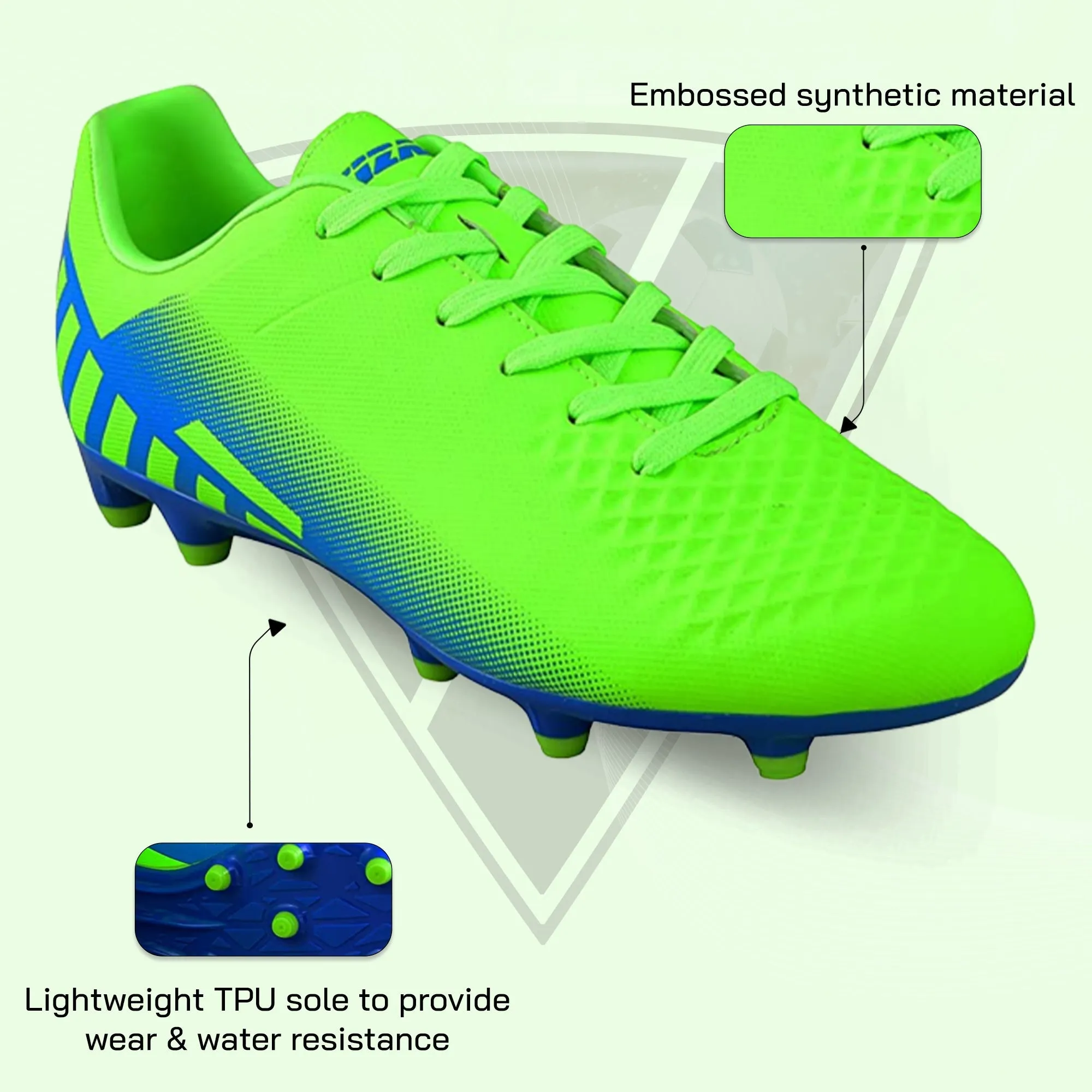 Santos Firm Ground Soccer Shoes - Green/Blue